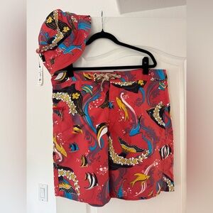 Patagonia NWT Men’s Swim Trunks and Matching Bucket Hat